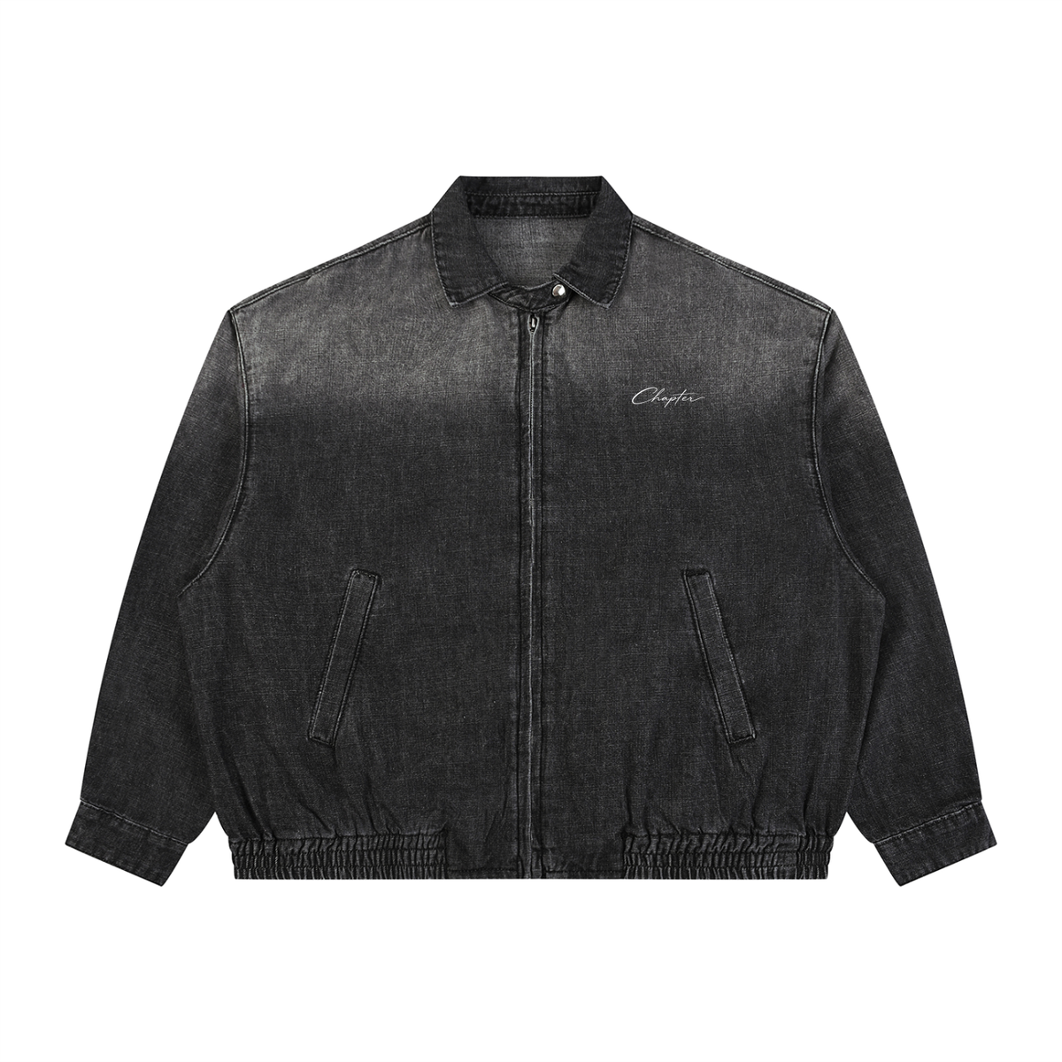 Vintage Wash Full-Zip Denim Jacket