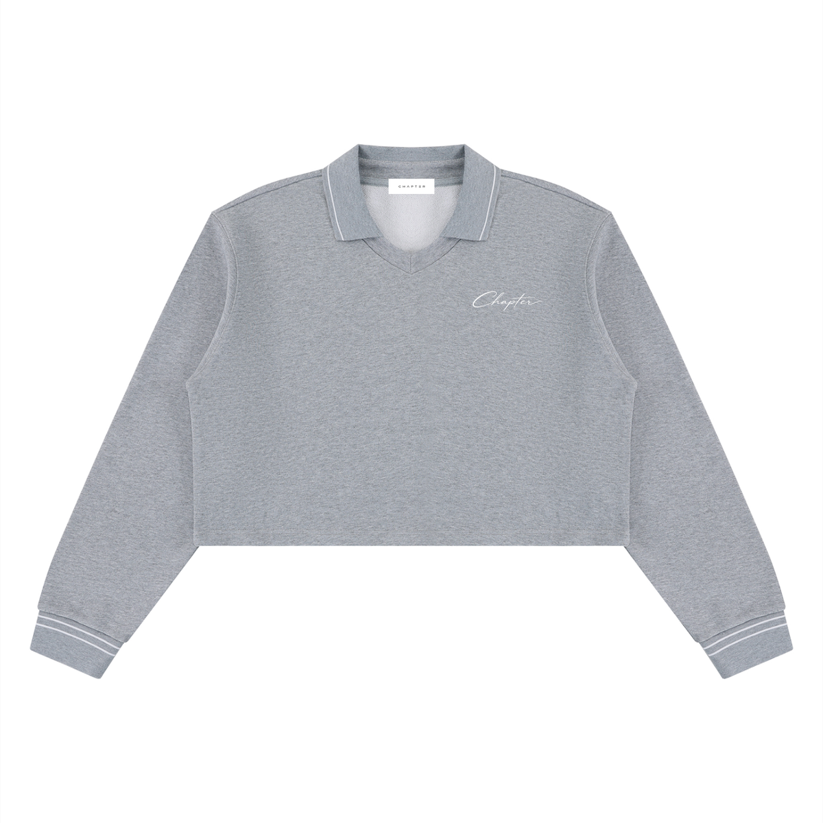 Essential Cropped Collared Sweatshirt
