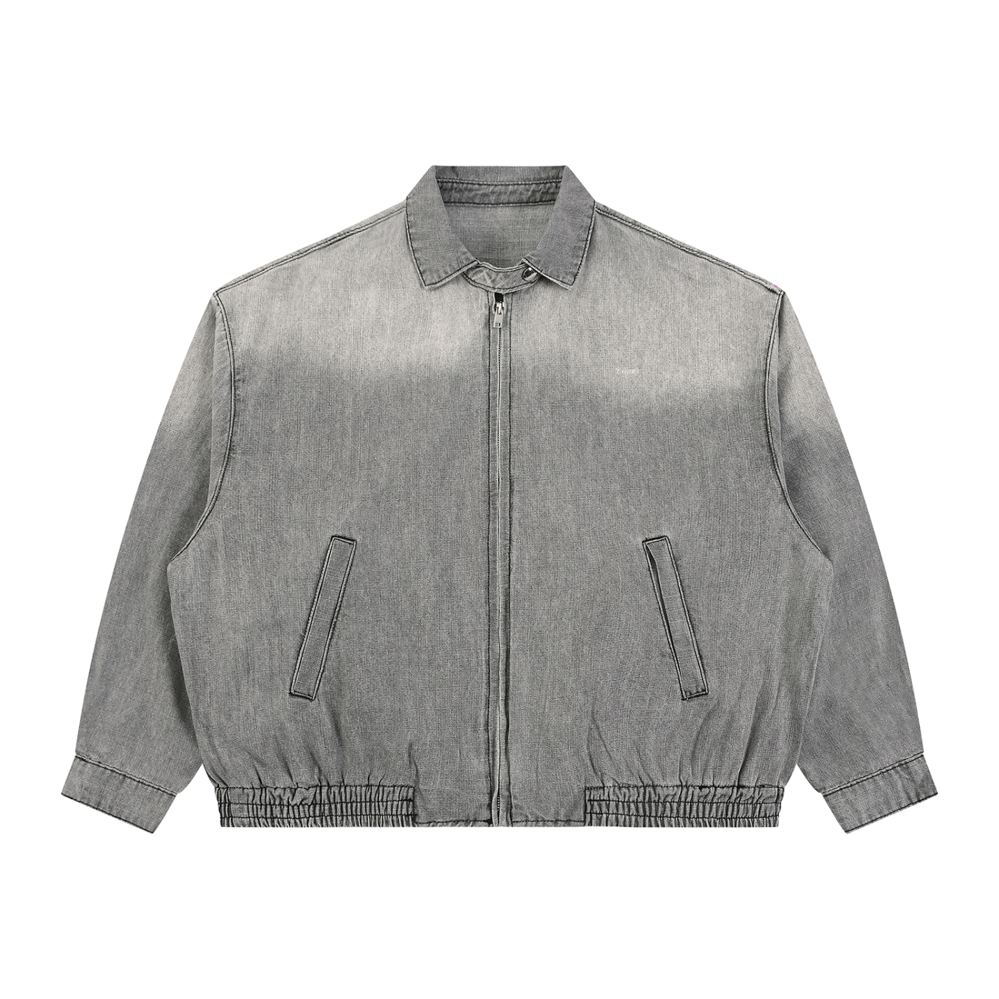 Vintage Wash Full-Zip Denim Jacket