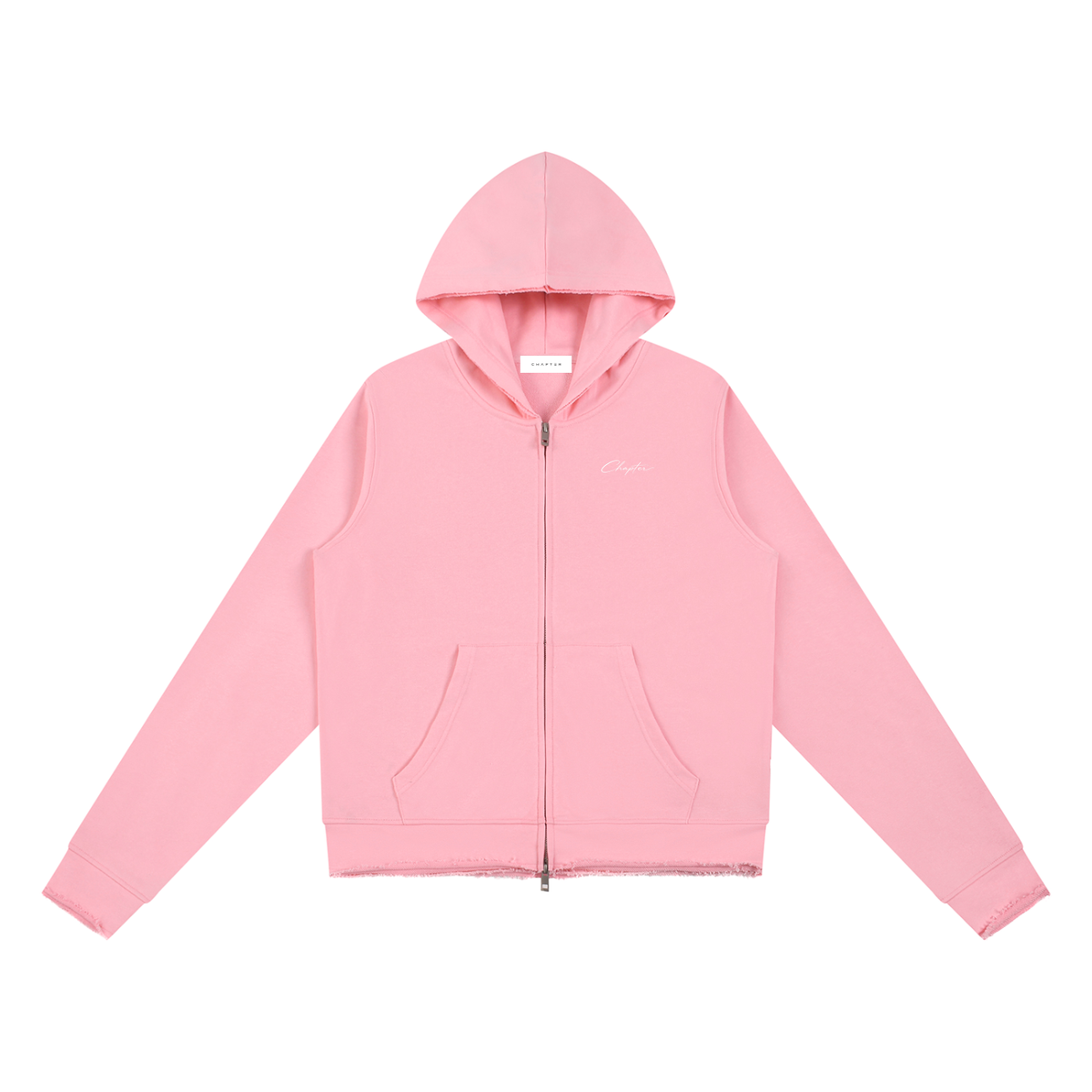 Essential Womens Raw Edge Zip Hoodie