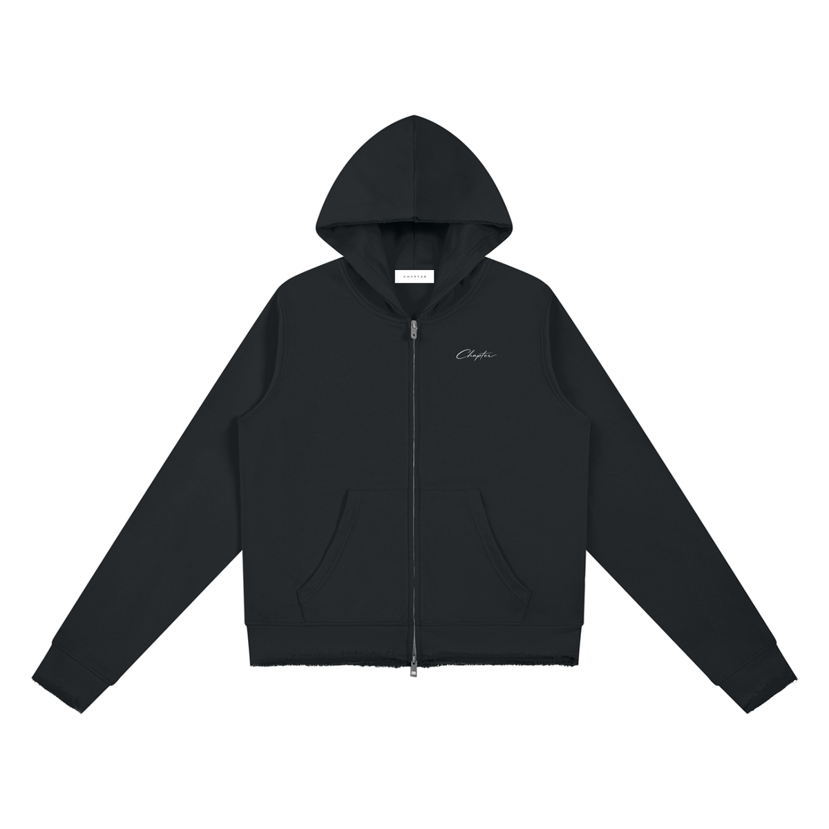 Essential Womens Raw Edge Zip Hoodie