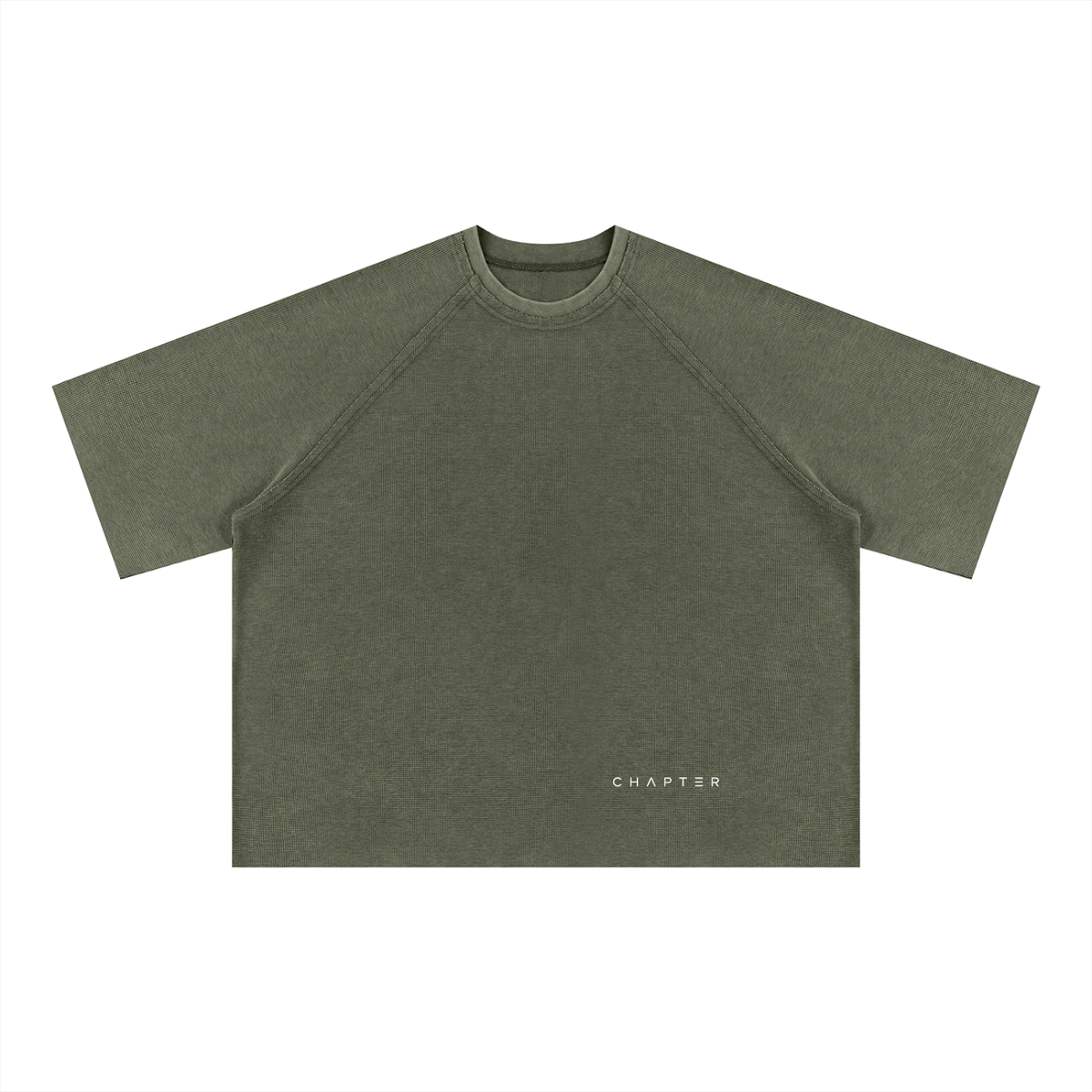 Unisex Mineral Wash Boxy Waffle T-Shirt