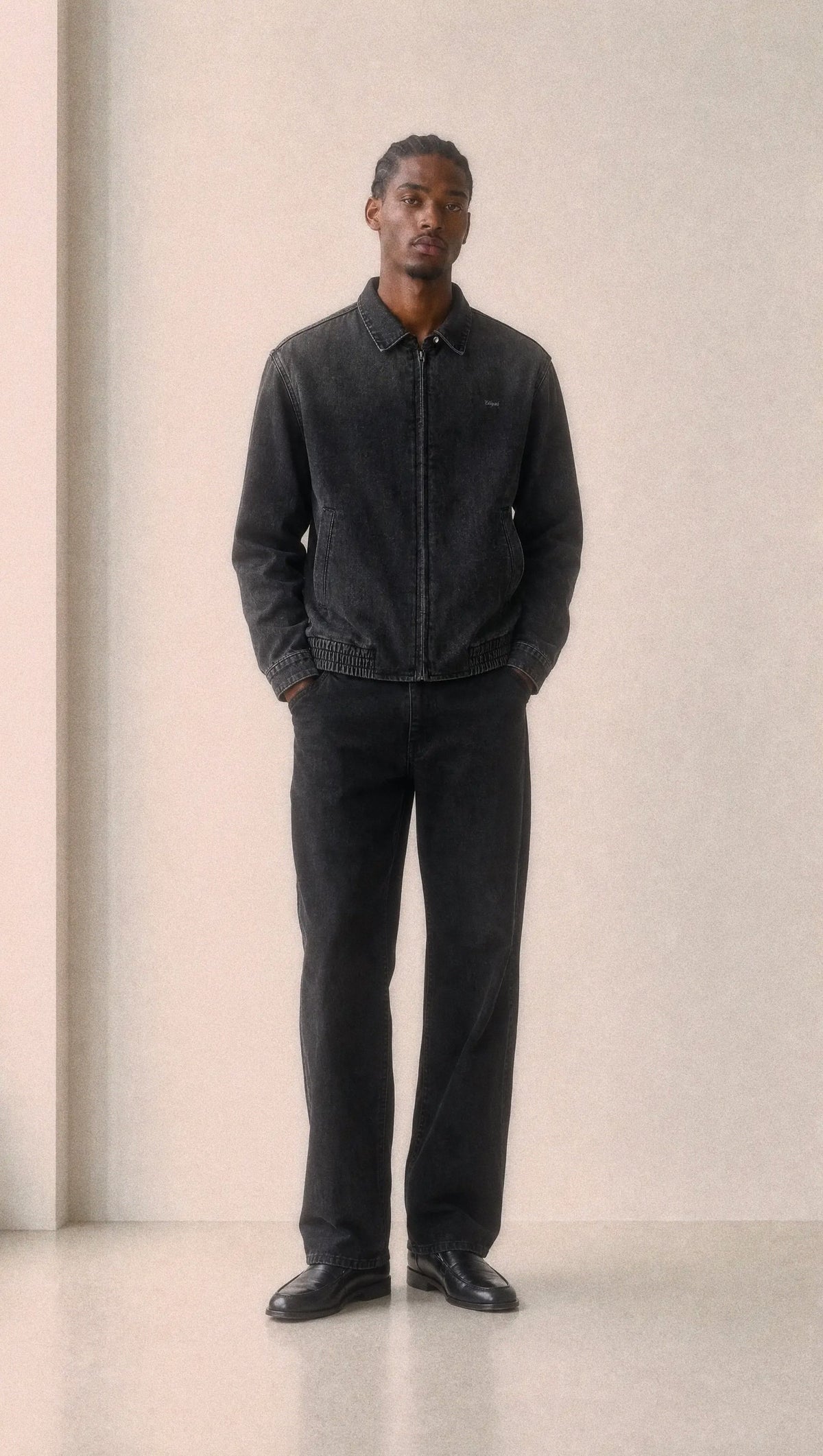 Vintage Wash Full-Zip Denim Jacket
