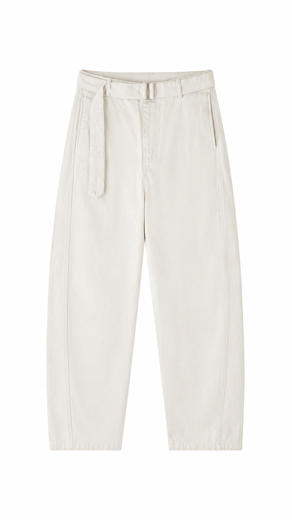 Belted Barrel-leg Chino Pants