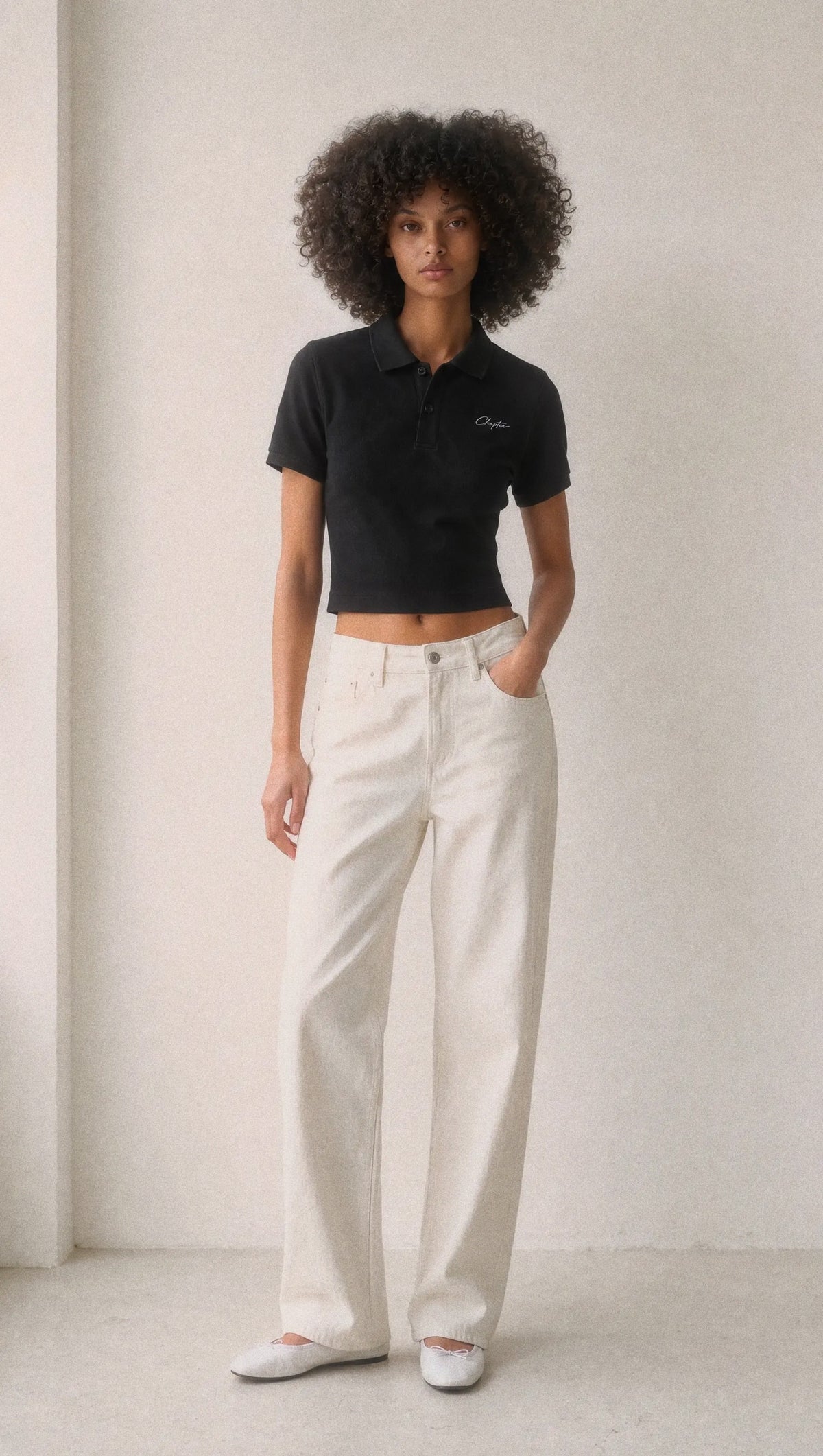 Essential Fitted Womens Cropped Polo