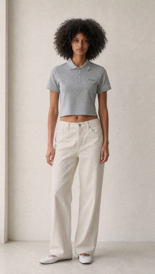 Essential Fitted Womens Cropped Polo