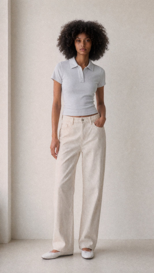 Bodycon Short Sleeve Polo Shirt
