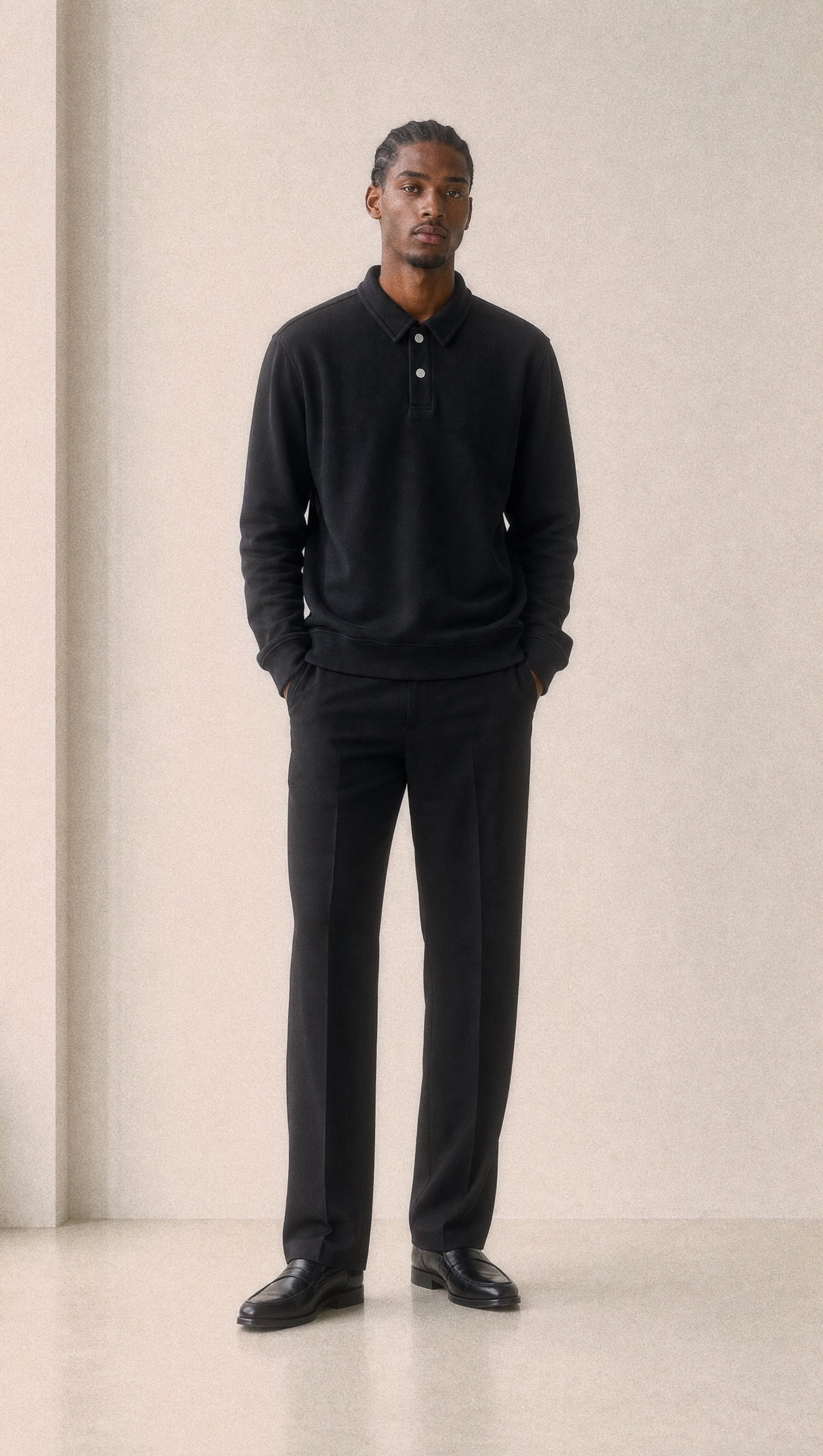 Collared long sleeve polo