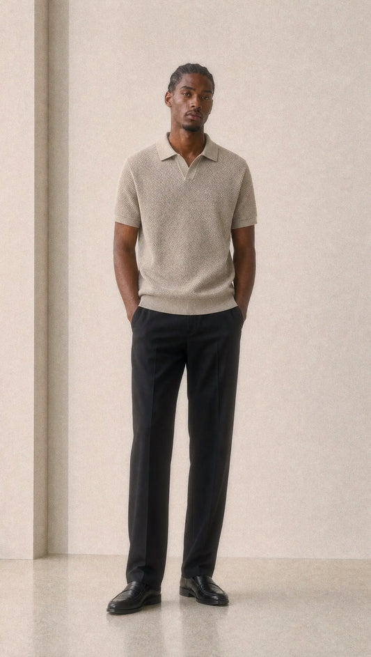 Essential Mens Knitted Polo