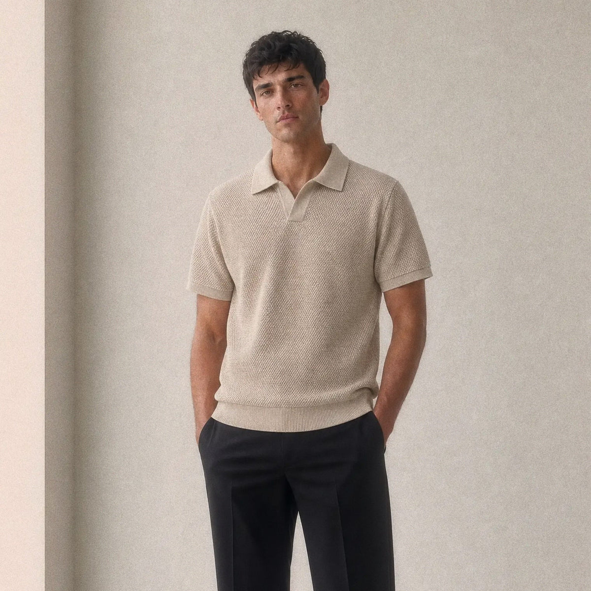 Essential Mens Knitted Polo