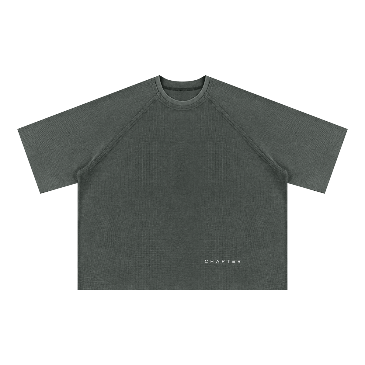 Unisex Mineral Wash Boxy Waffle T-Shirt