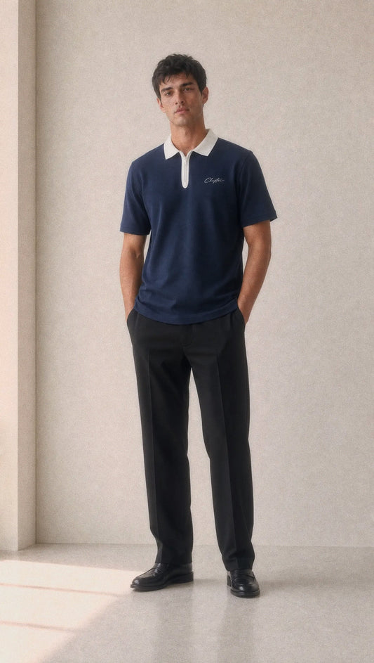 Essential Colorblock Quarter-Zip Polo