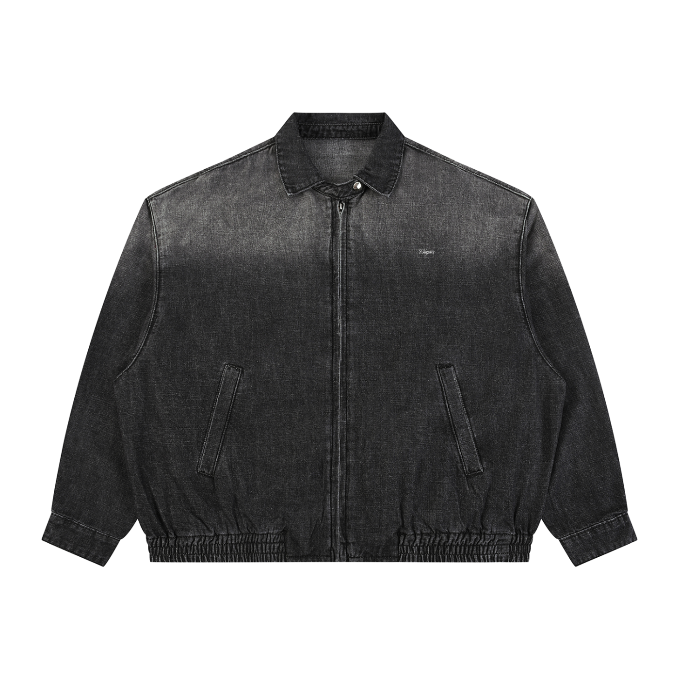 Vintage Wash Full-Zip Denim Jacket