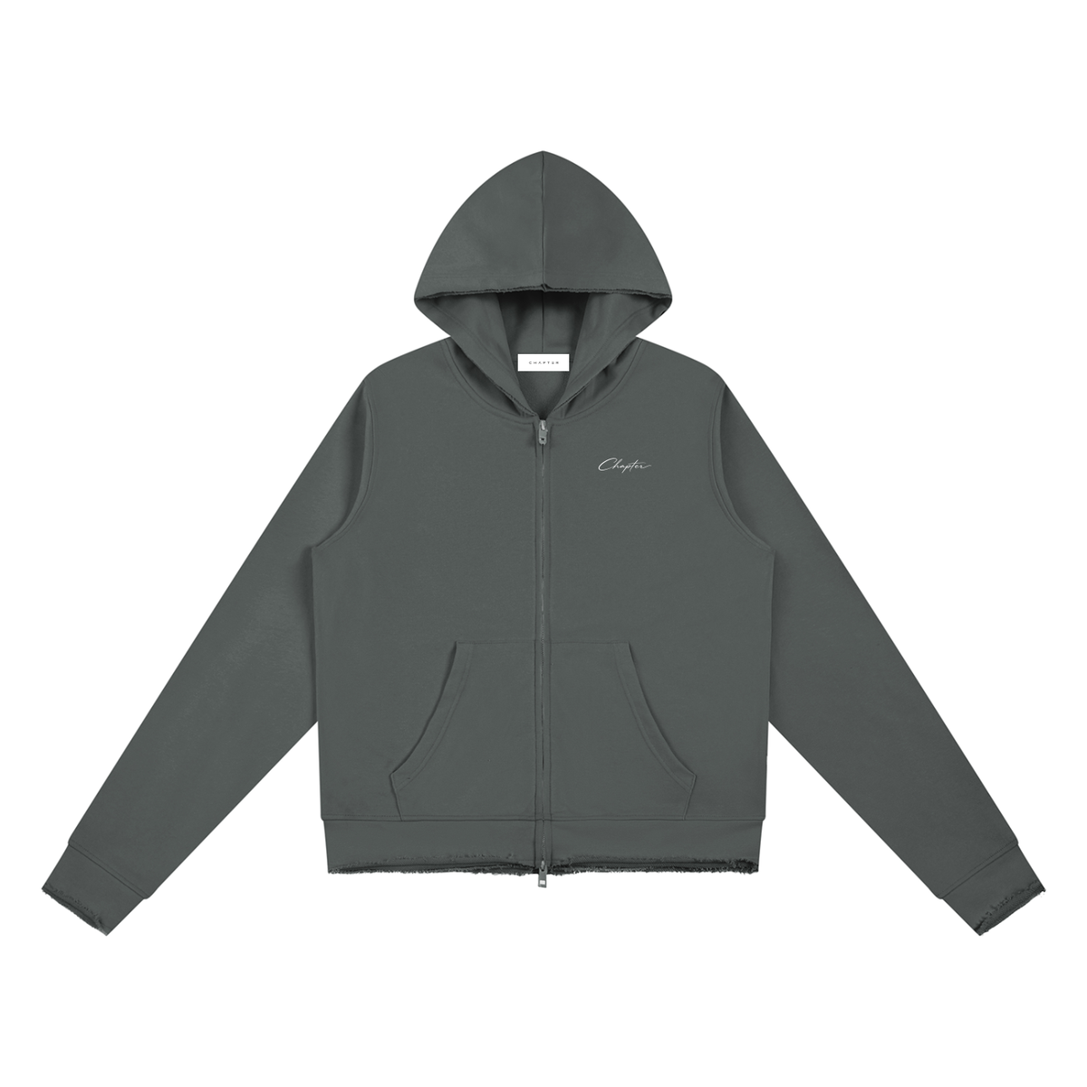 Essential Womens Raw Edge Zip Hoodie