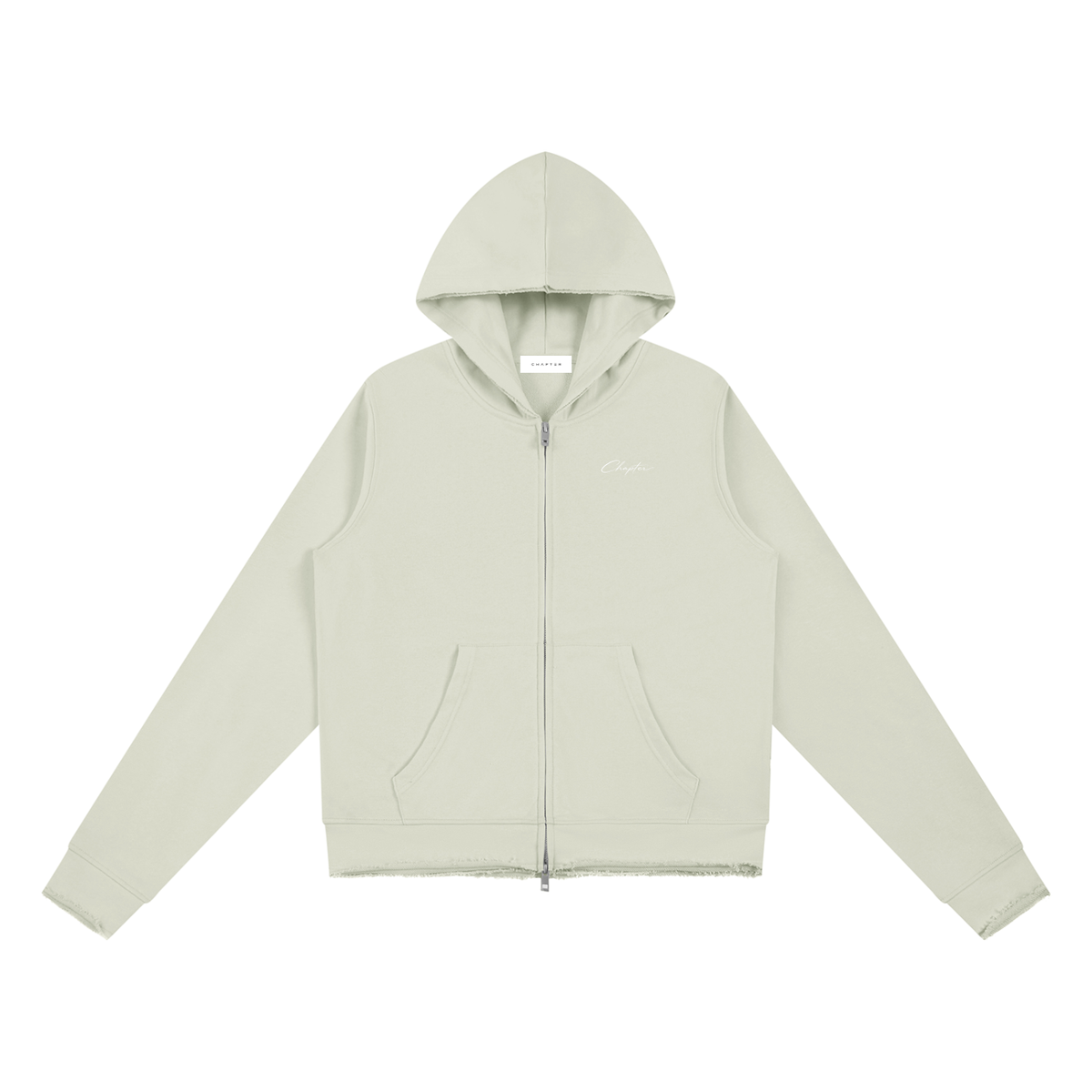 Essential Womens Raw Edge Zip Hoodie