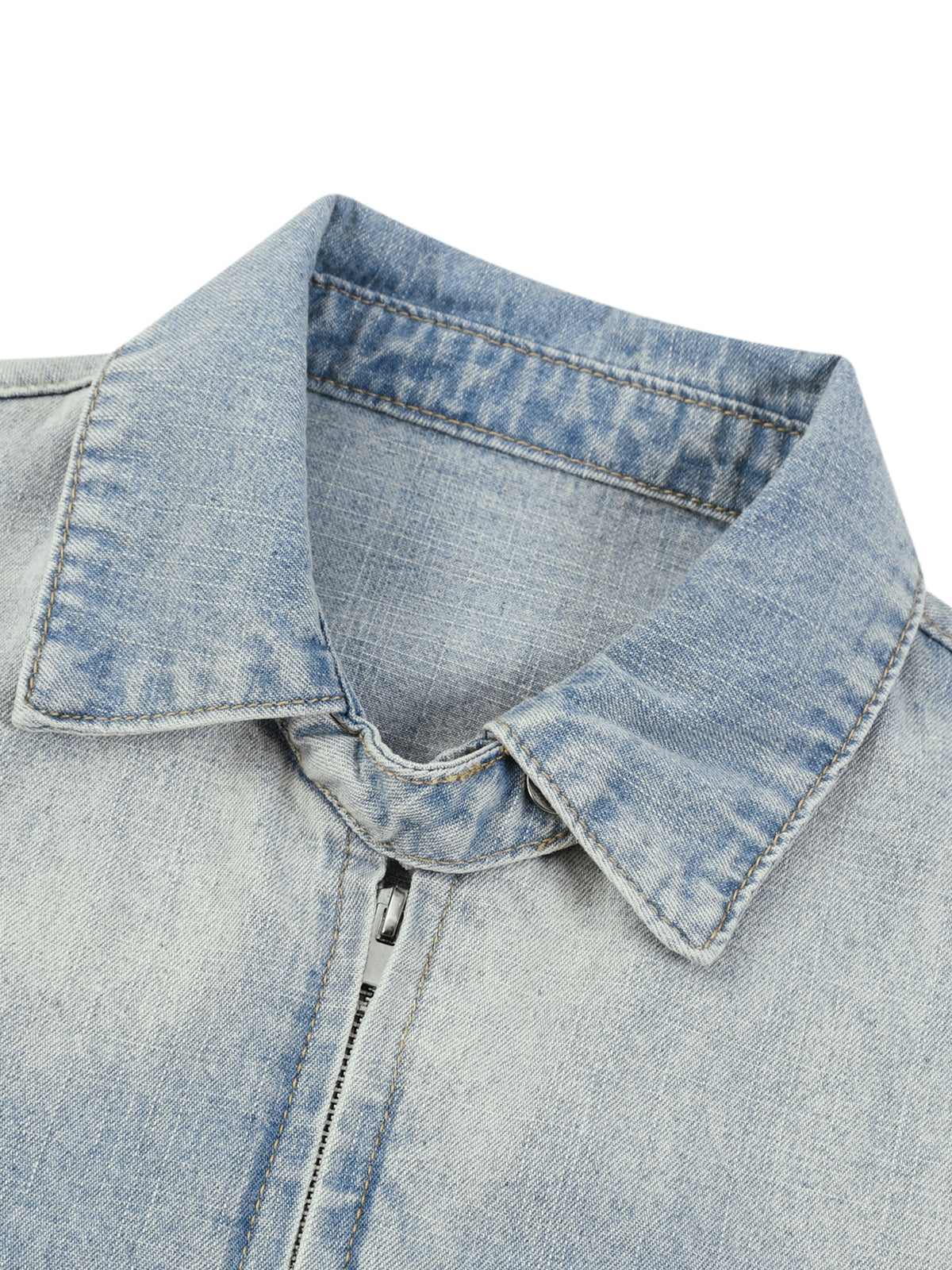 Vintage Wash Full-Zip Denim Jacket