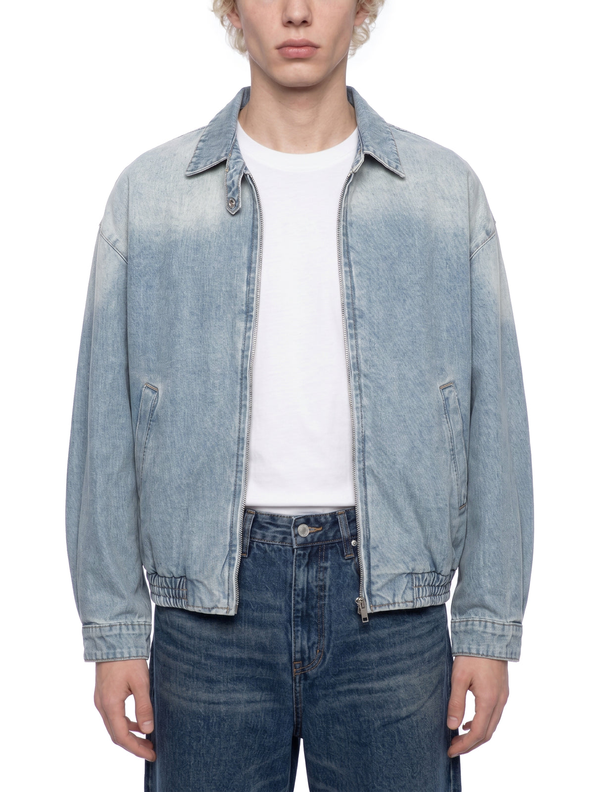 Vintage Wash Full-Zip Denim Jacket