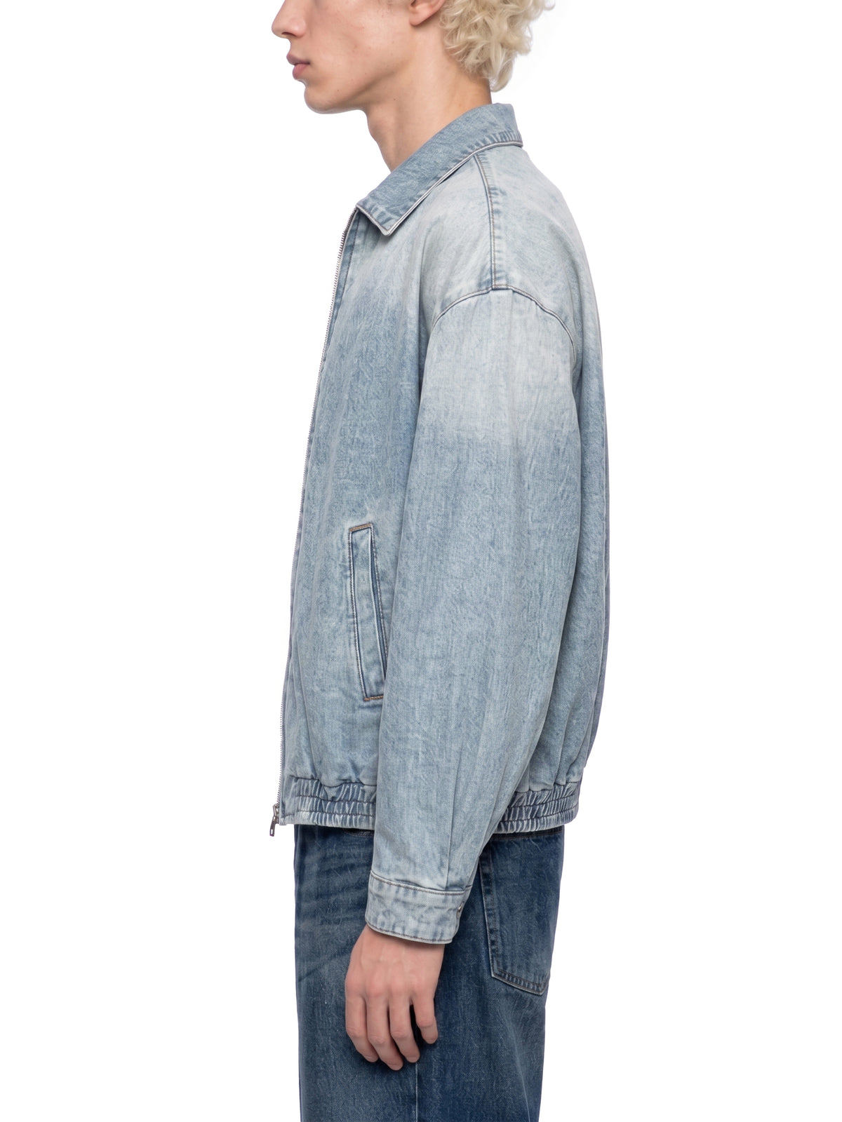 Vintage Wash Full-Zip Denim Jacket