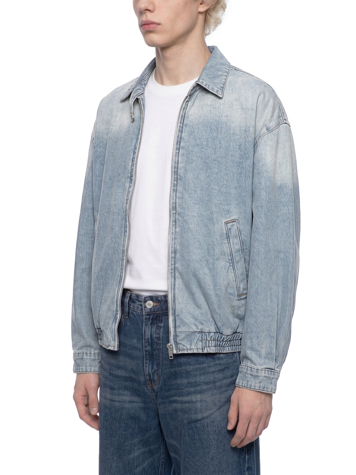 Vintage Wash Full-Zip Denim Jacket