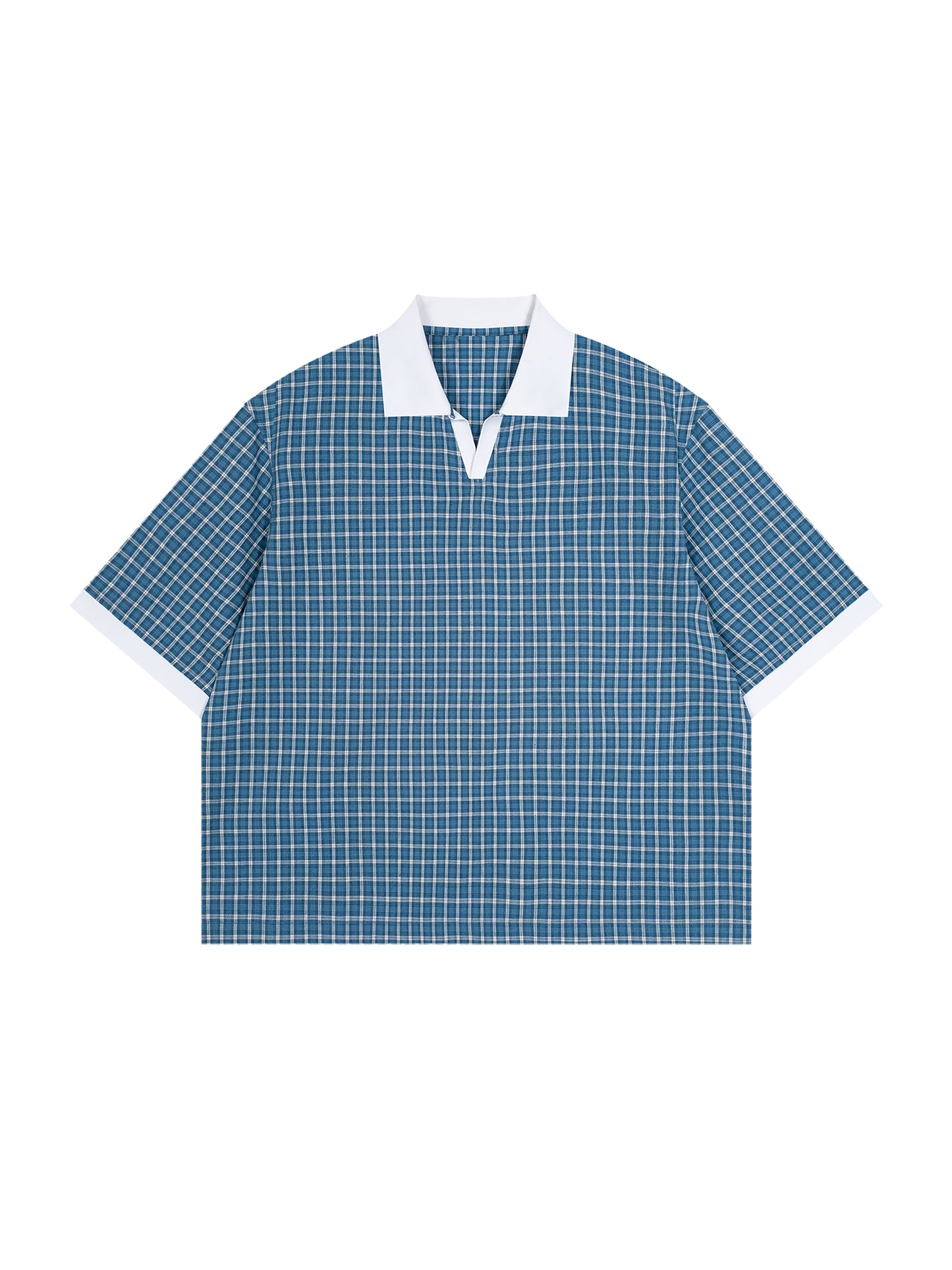 Plaid Color Block Polo