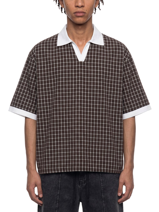 Plaid Color Block Polo