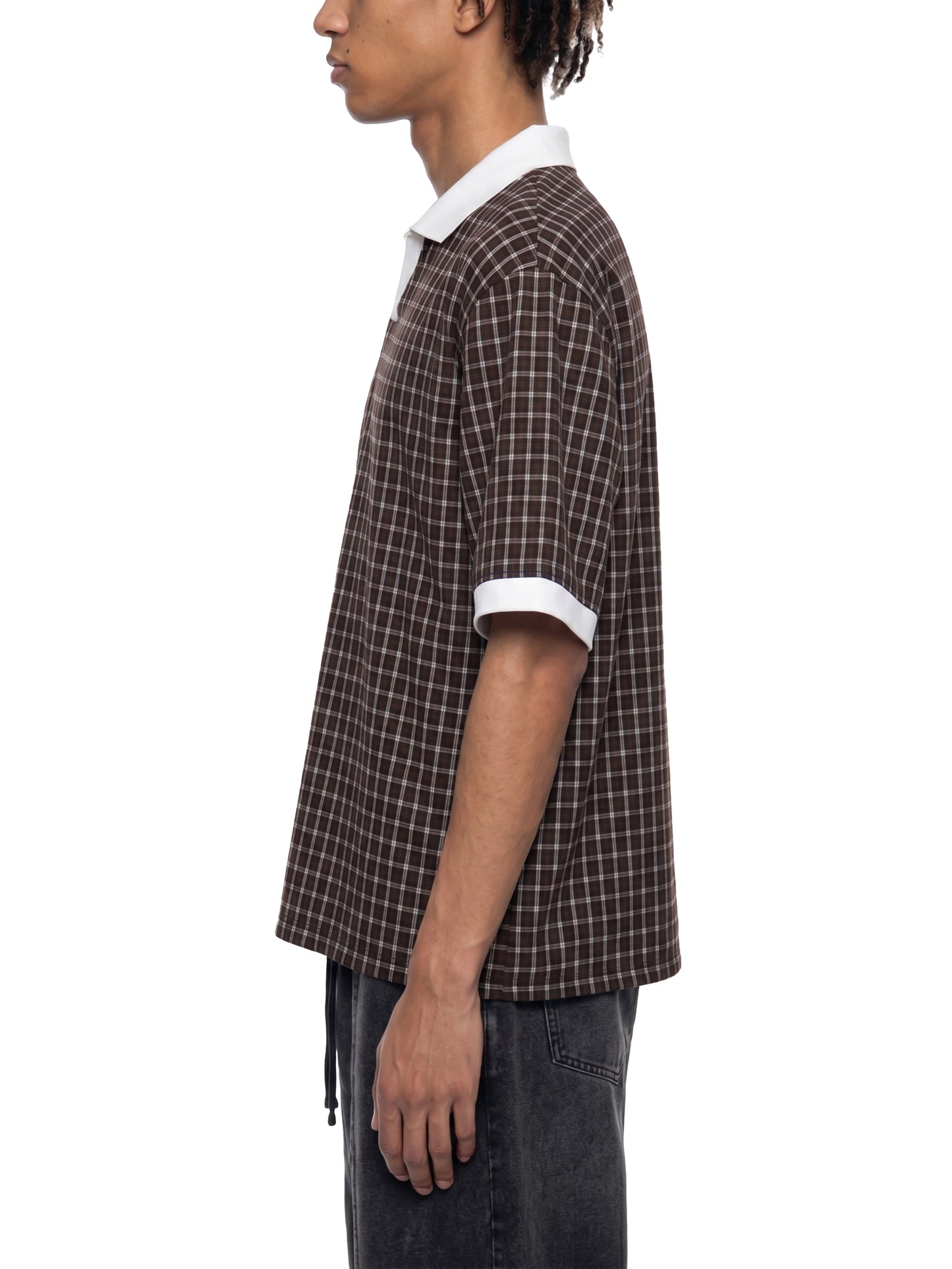 Plaid Color Block Polo