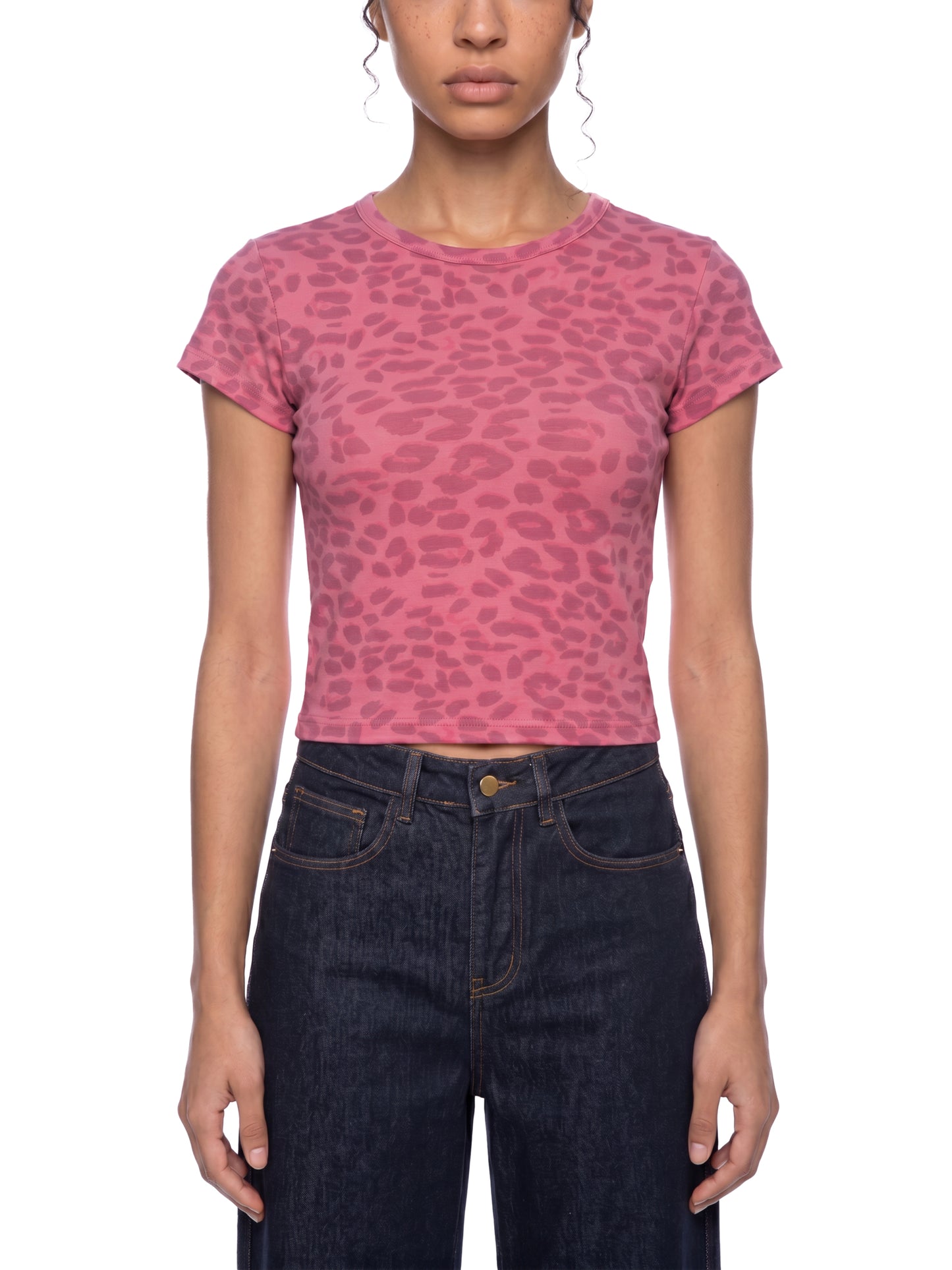 Women’s Leopard Print Crop Tee