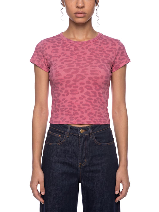Women’s Leopard Print Crop Tee