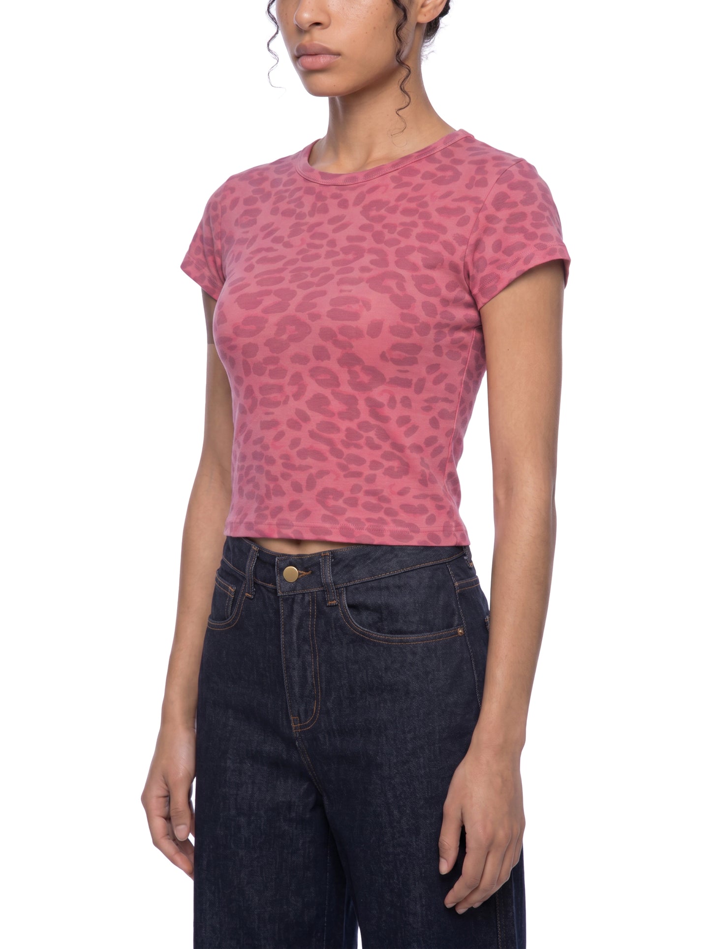 Women’s Leopard Print Crop Tee