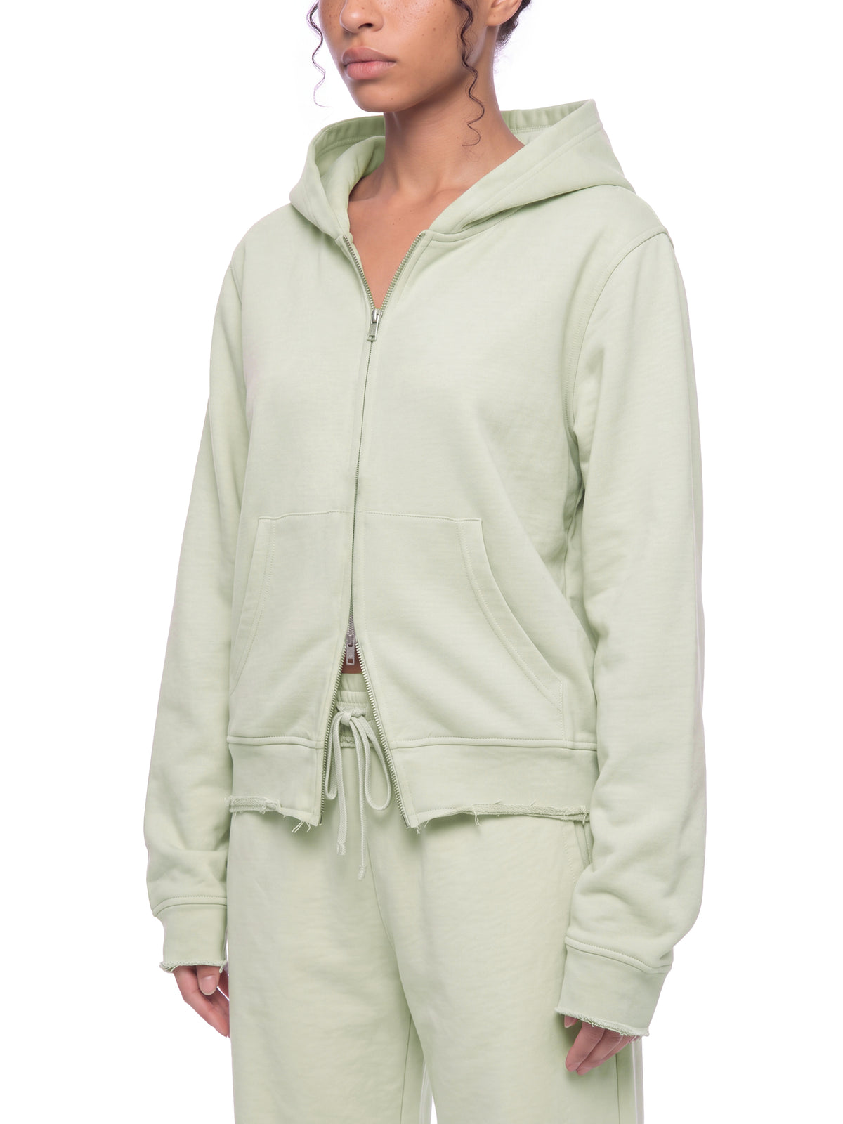 Essential Womens Raw Edge Zip Hoodie
